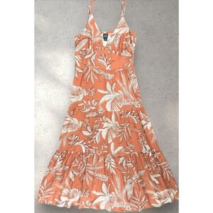 Wild Fable Adjustable Strap Tiered Sun Dress Tropical V Neck Flowy Size M 6-10